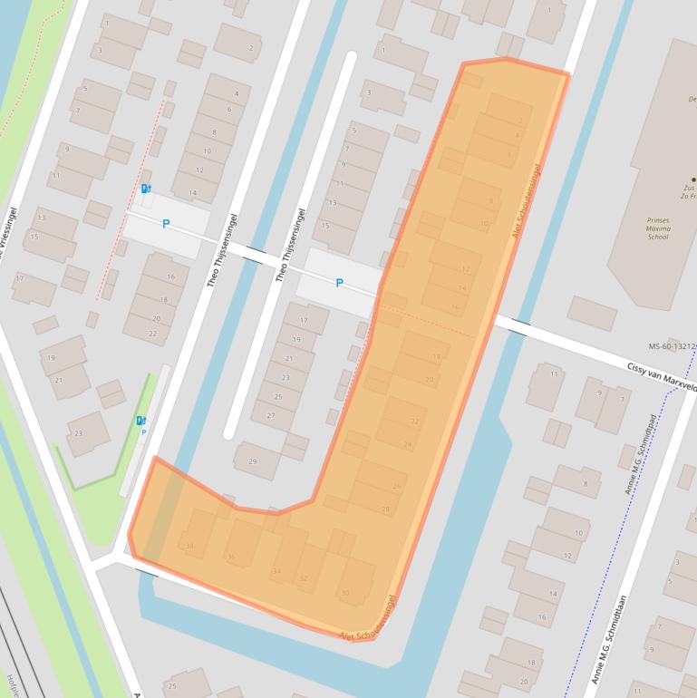 Kaart van postcodegebied 2652HP.