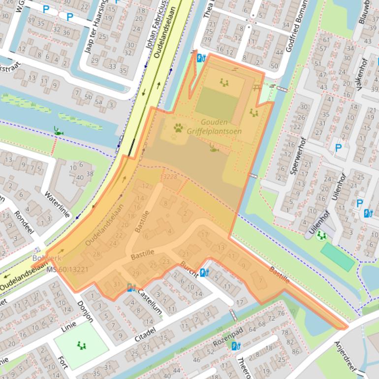 Kaart van postcodegebied 2652HW.