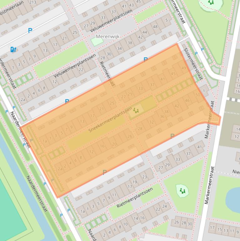 Kaart van postcodegebied 2652JC.