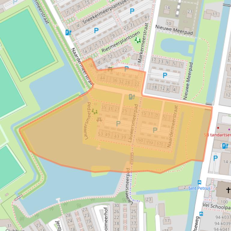 Kaart van postcodegebied 2652JE.