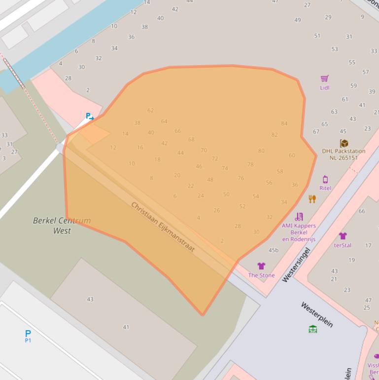 Kaart van postcodegebied 2652JS.