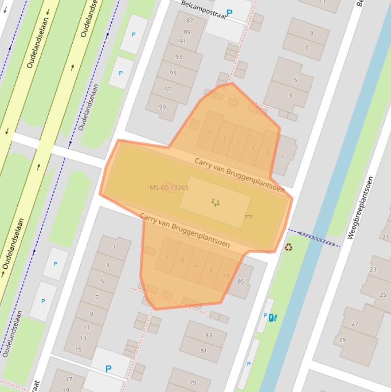 Kaart van postcodegebied 2652KB.