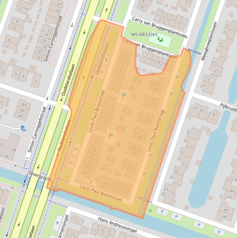 Kaart van postcodegebied 2652KC.