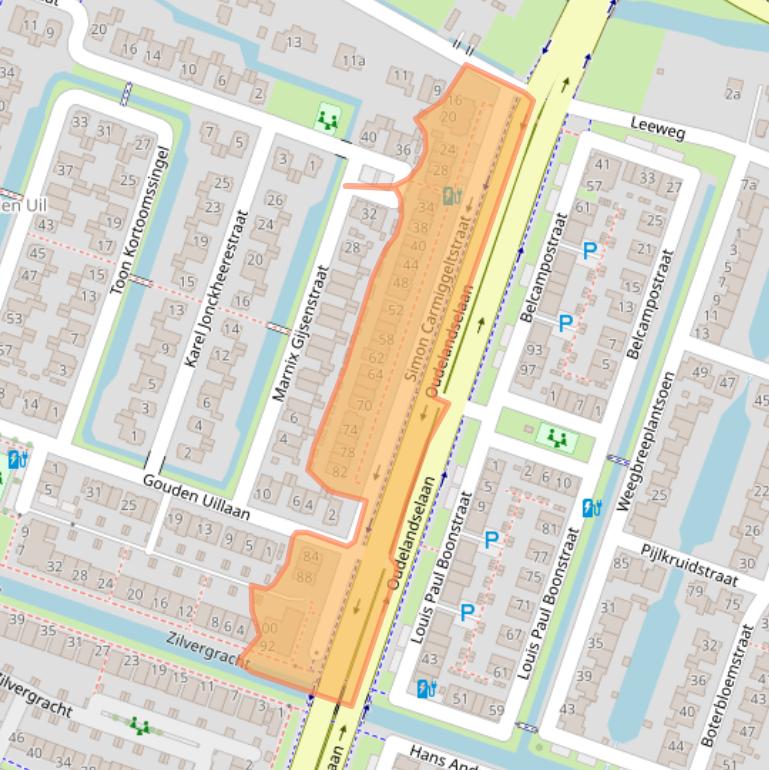 Kaart van postcodegebied 2652KD.