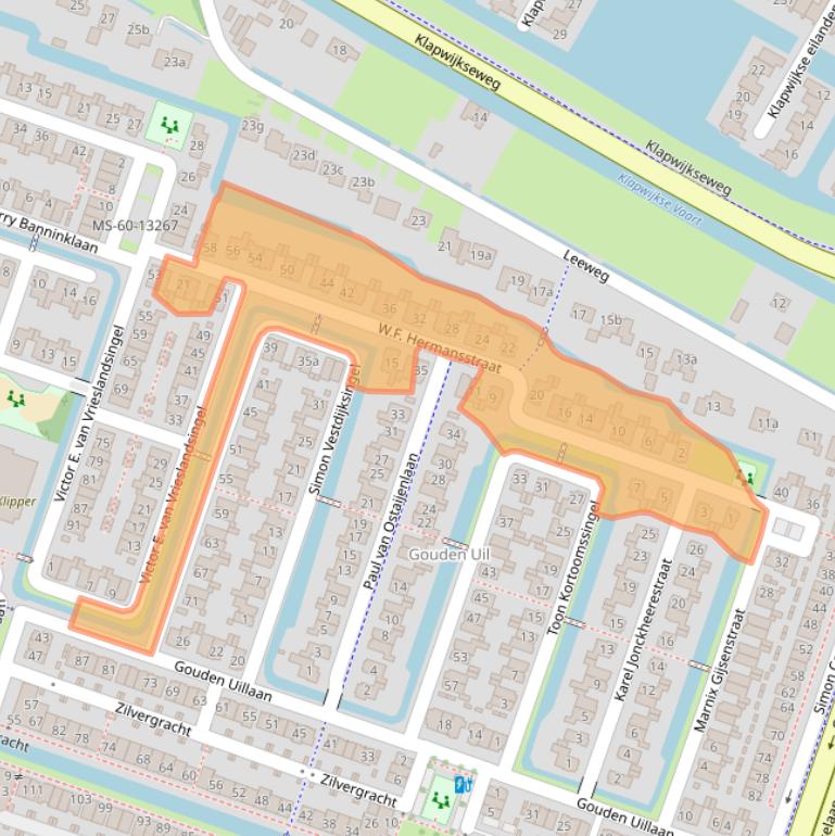 Kaart van postcodegebied 2652KK.
