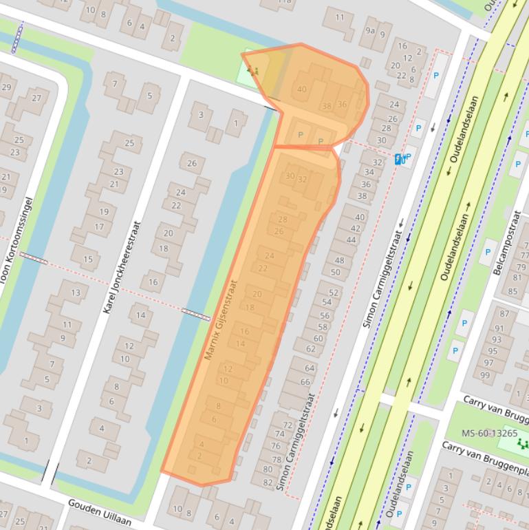 Kaart van postcodegebied 2652KL.