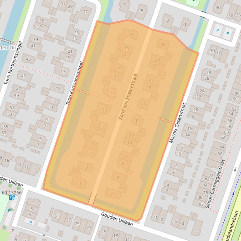 Kaart van postcodegebied 2652KM.