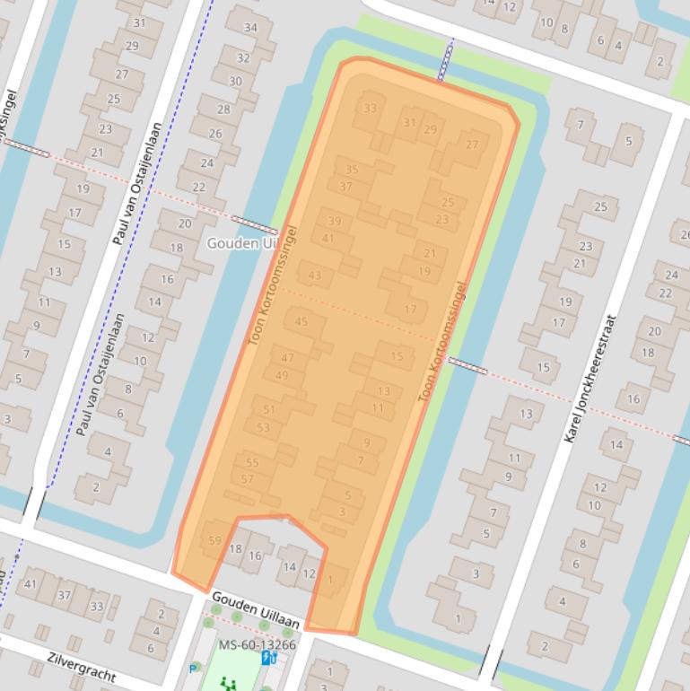 Kaart van postcodegebied 2652KN.
