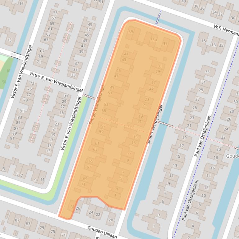 Kaart van postcodegebied 2652KR.