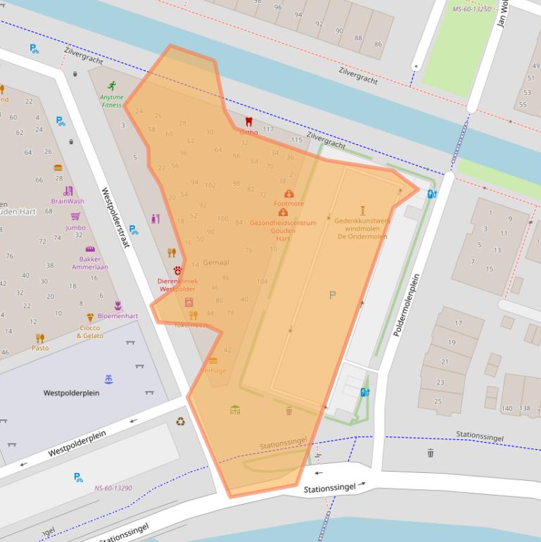 Kaart van postcodegebied 2652KX.