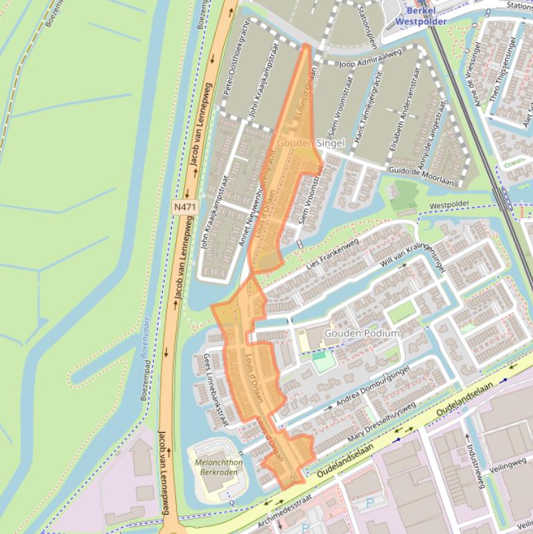 Kaart van postcodegebied 2652LB.