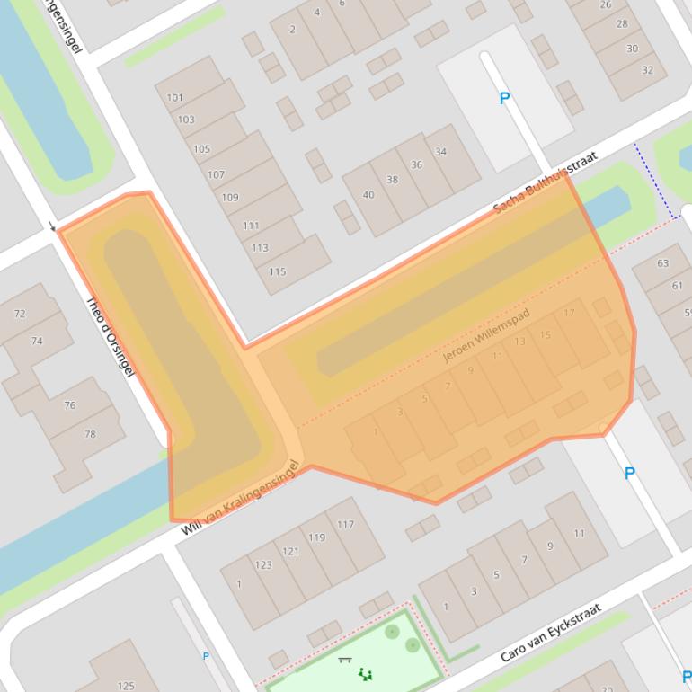 Kaart van postcodegebied 2652LH.