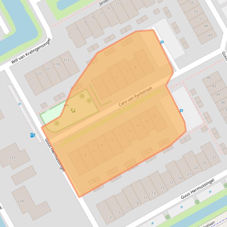 Kaart van postcodegebied 2652LL.