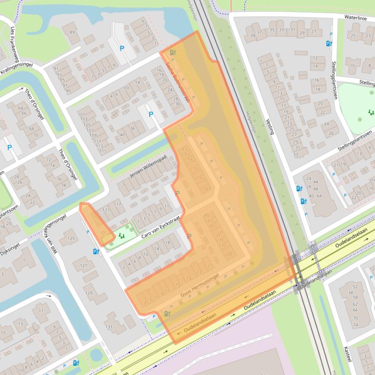 Kaart van postcodegebied 2652LM.