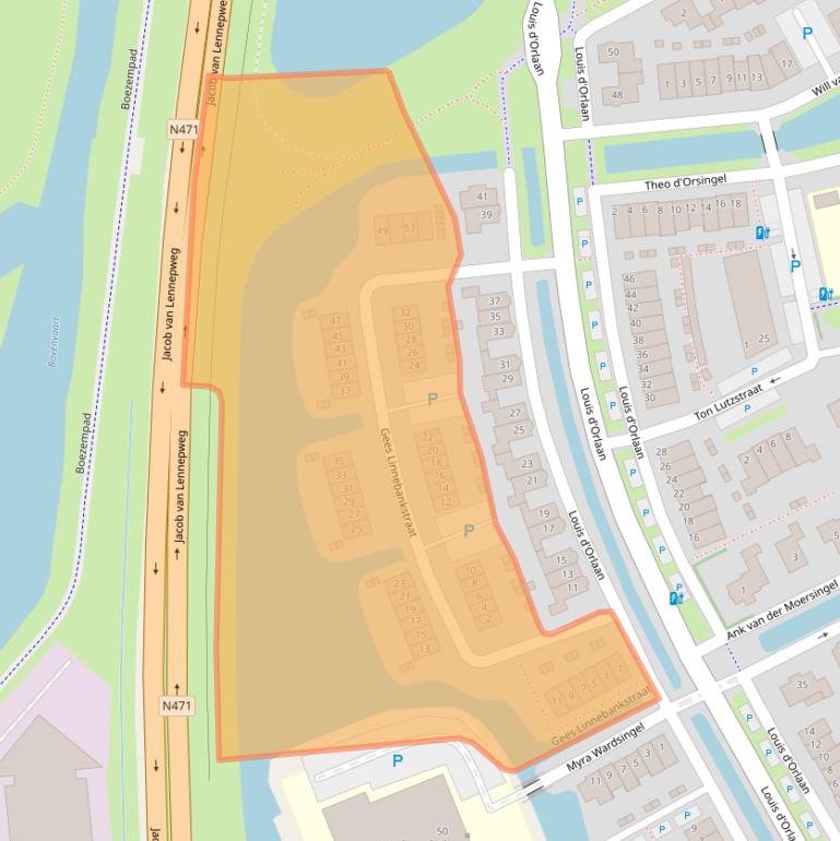 Kaart van postcodegebied 2652LT.