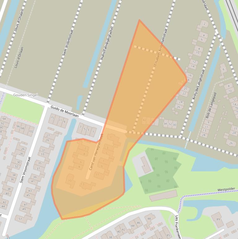 Kaart van postcodegebied 2652LV.