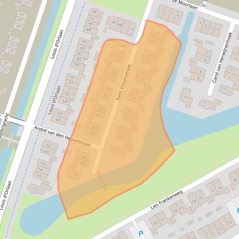 Kaart van postcodegebied 2652LX.