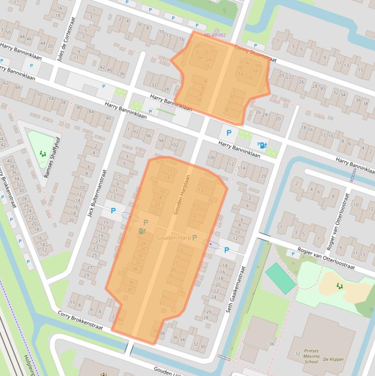 Kaart van postcodegebied 2652NA.