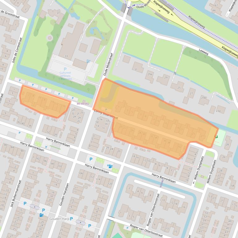 Kaart van postcodegebied 2652ND.