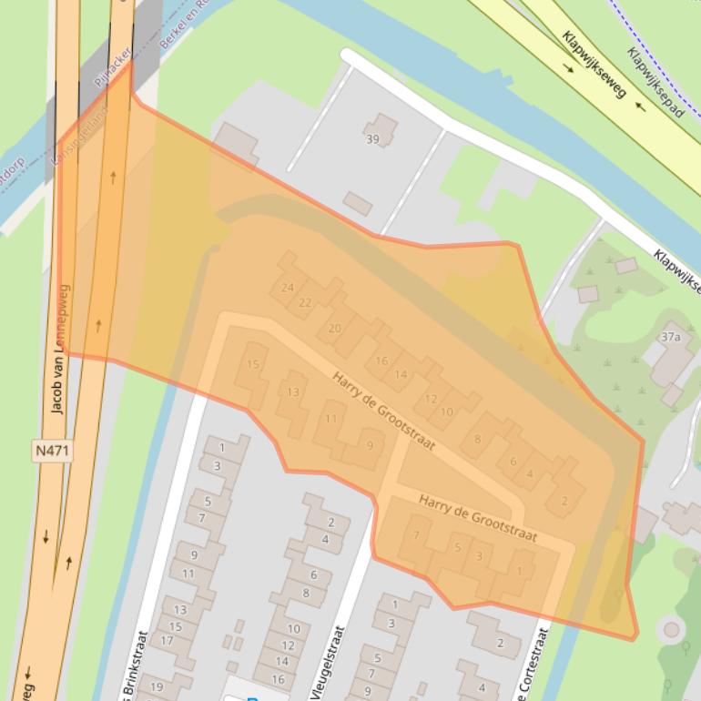 Kaart van postcodegebied 2652NG.