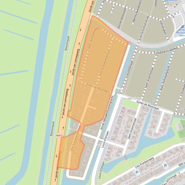 Kaart van postcodegebied 2652RB.