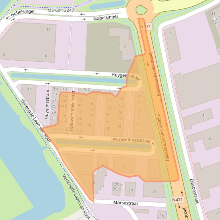 Kaart van postcodegebied 2652XL.