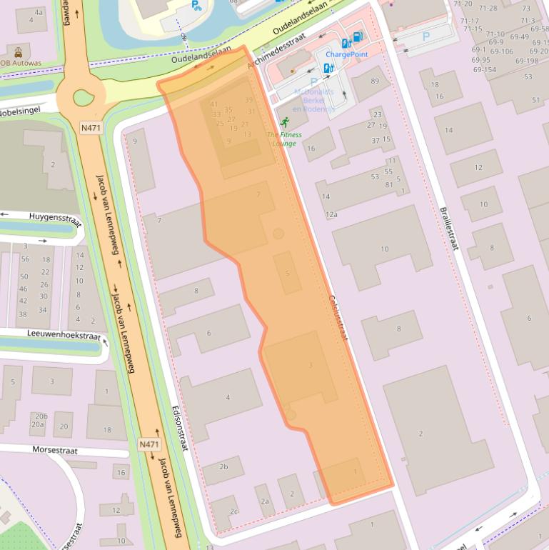 Kaart van postcodegebied 2652XN.