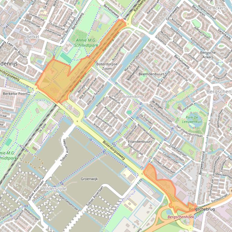 Kaart van postcodegebied 2661AC.