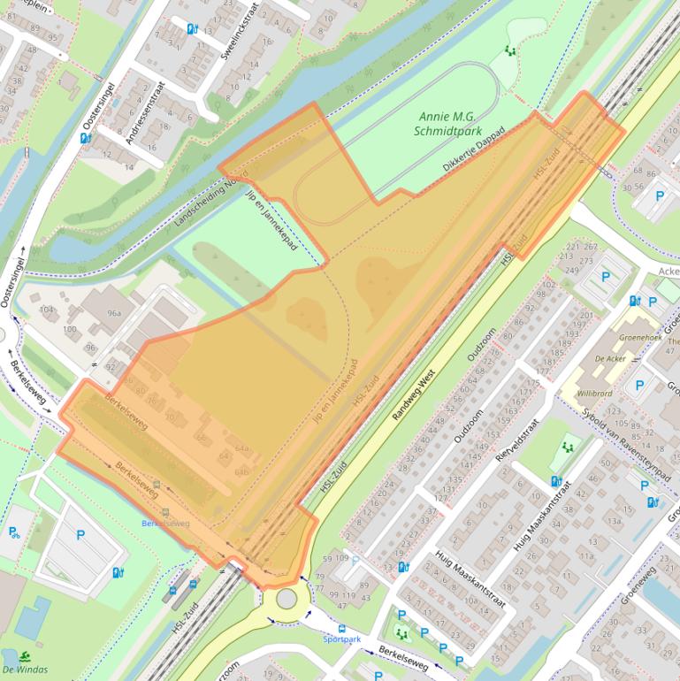 Kaart van postcodegebied 2661AJ.