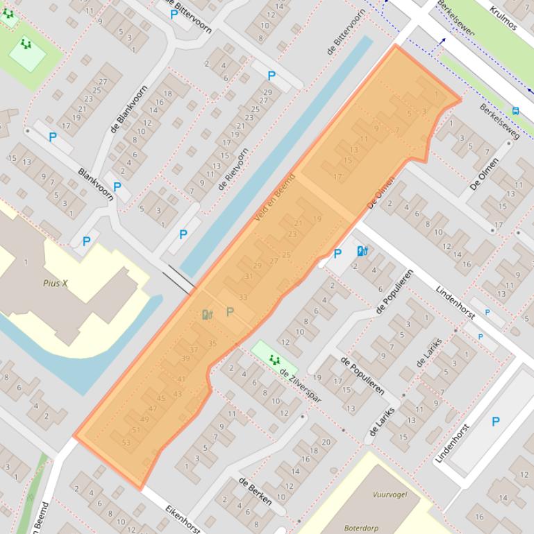 Kaart van postcodegebied 2661AM.