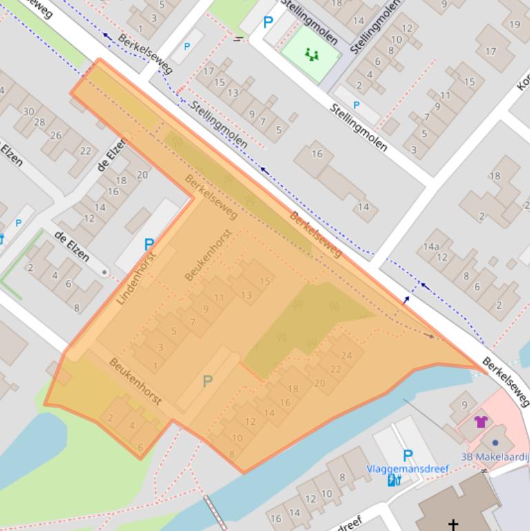 Kaart van postcodegebied 2661BC.