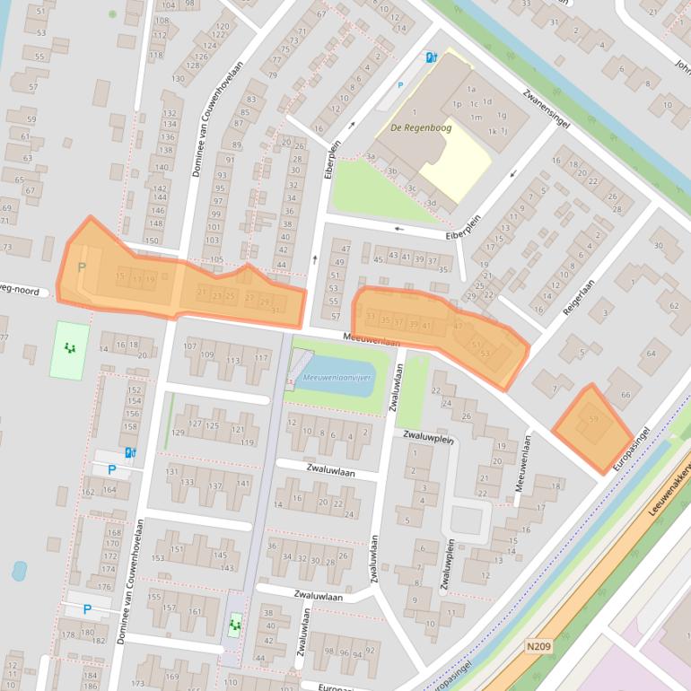 Kaart van postcodegebied 2661BM.