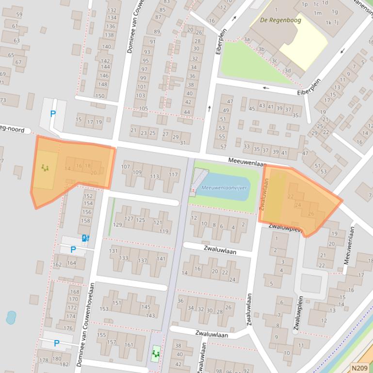 Kaart van postcodegebied 2661BN.