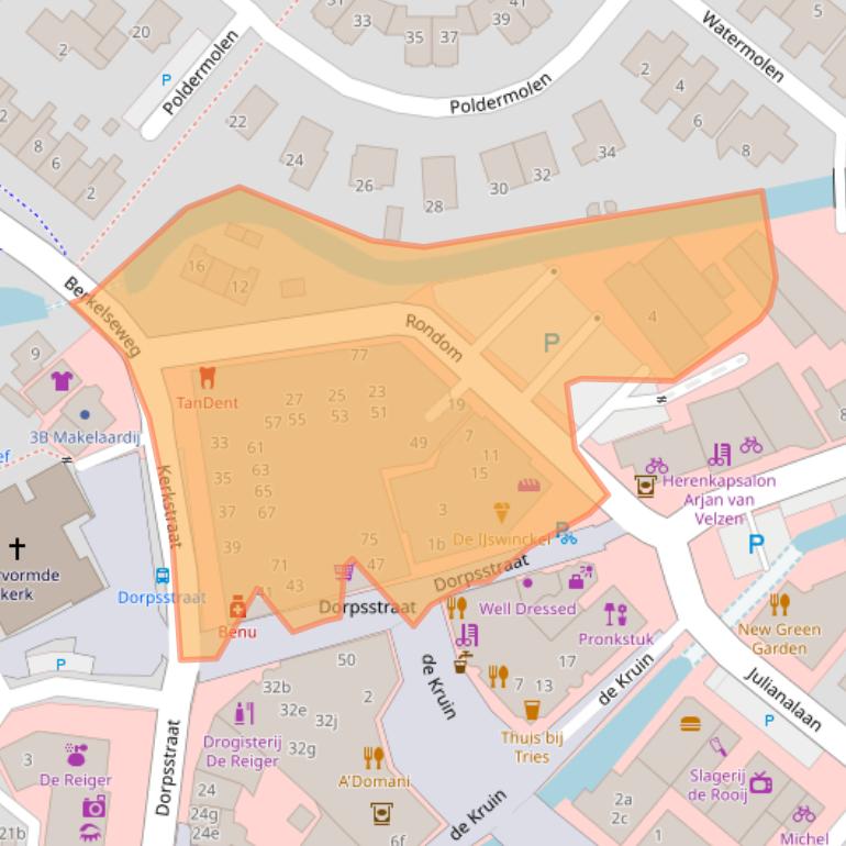 Kaart van postcodegebied 2661CA.