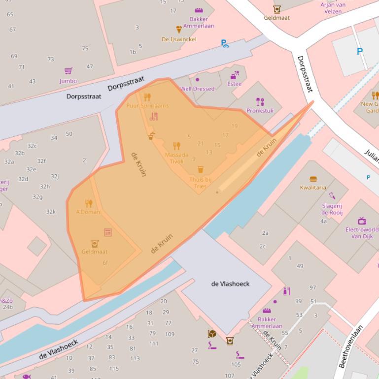 Kaart van postcodegebied 2661DJ.