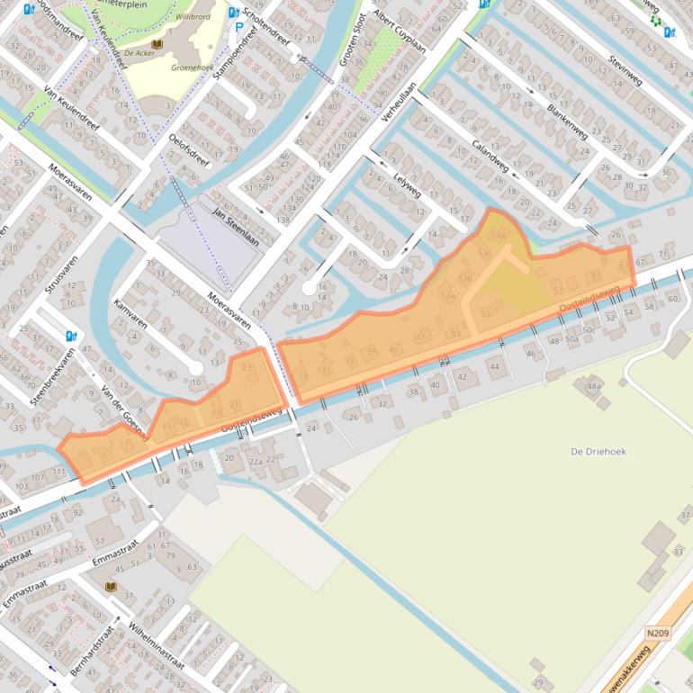 Kaart van postcodegebied 2661EA.