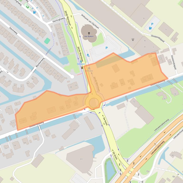 Kaart van postcodegebied 2661EB.