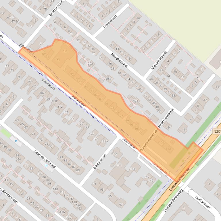 Kaart van postcodegebied 2661EK.