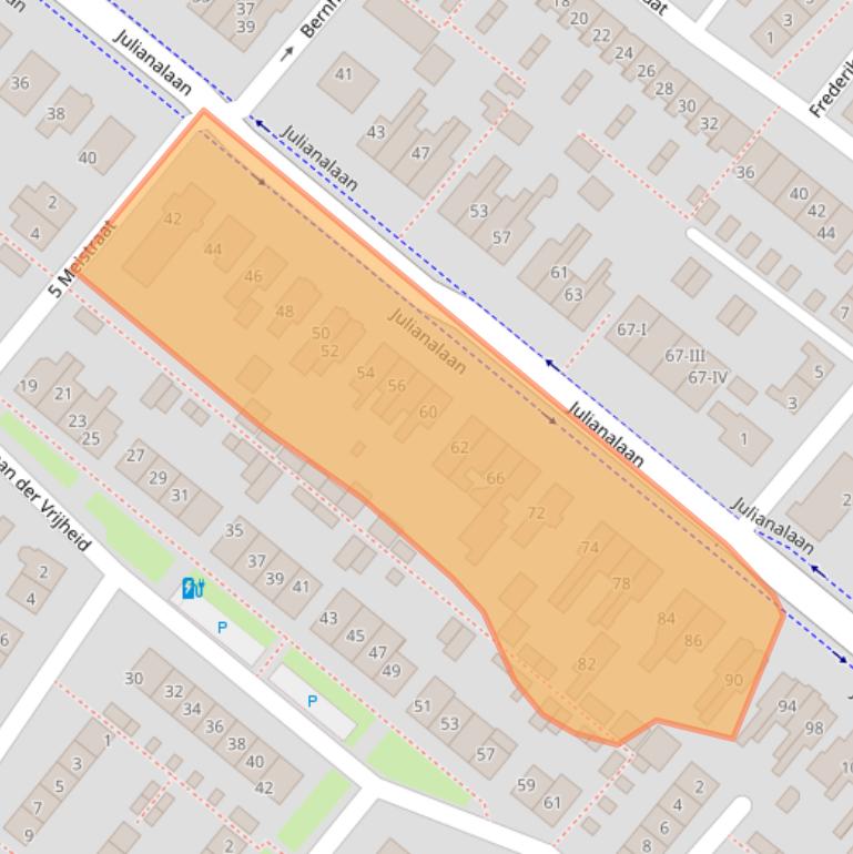 Kaart van postcodegebied 2661EM.