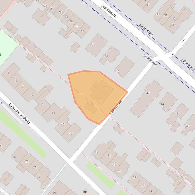 Kaart van postcodegebied 2661EV.