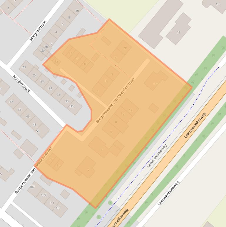 Kaart van postcodegebied 2661GG.