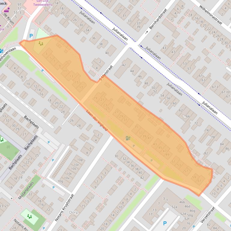 Kaart van postcodegebied 2661HH.