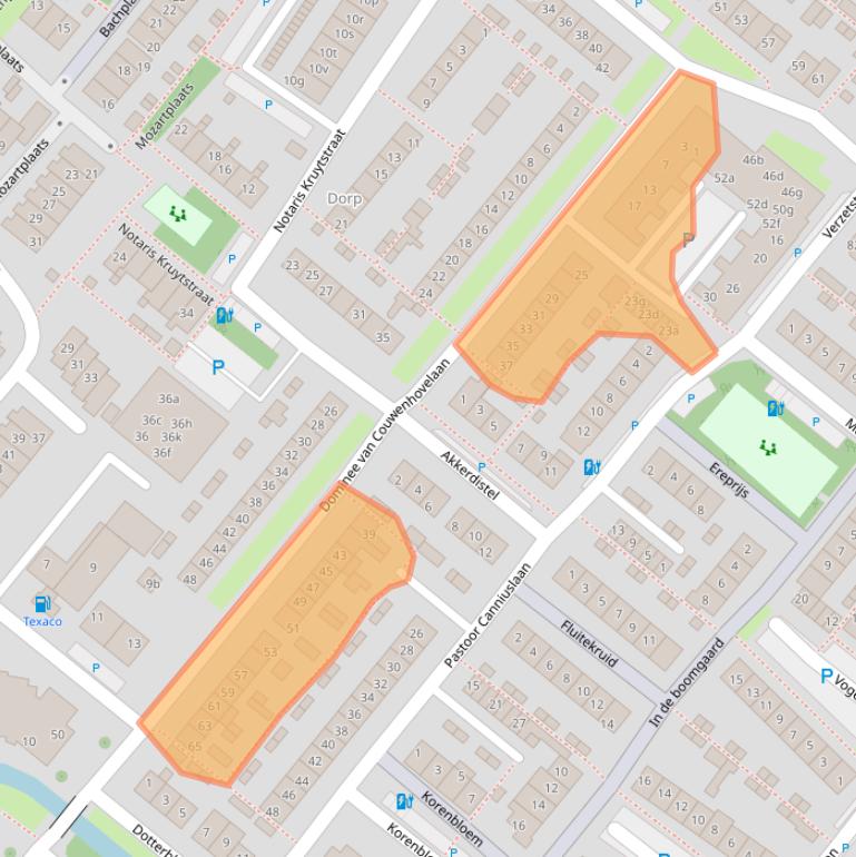 Kaart van postcodegebied 2661HR.
