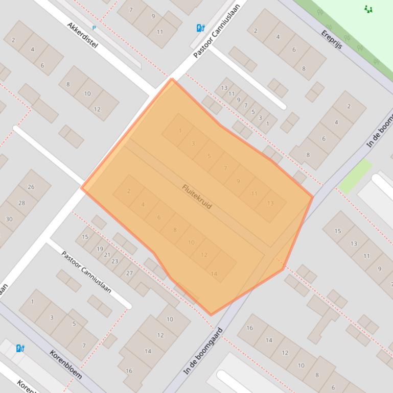 Kaart van postcodegebied 2661JB.