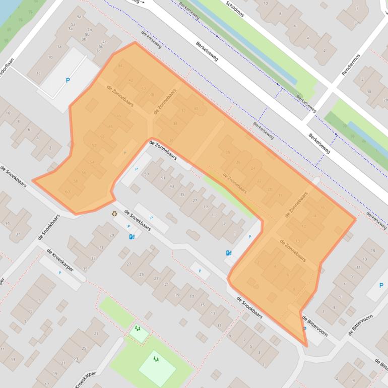 Kaart van postcodegebied 2661KJ.