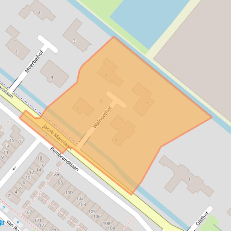 Kaart van postcodegebied 2661LW.