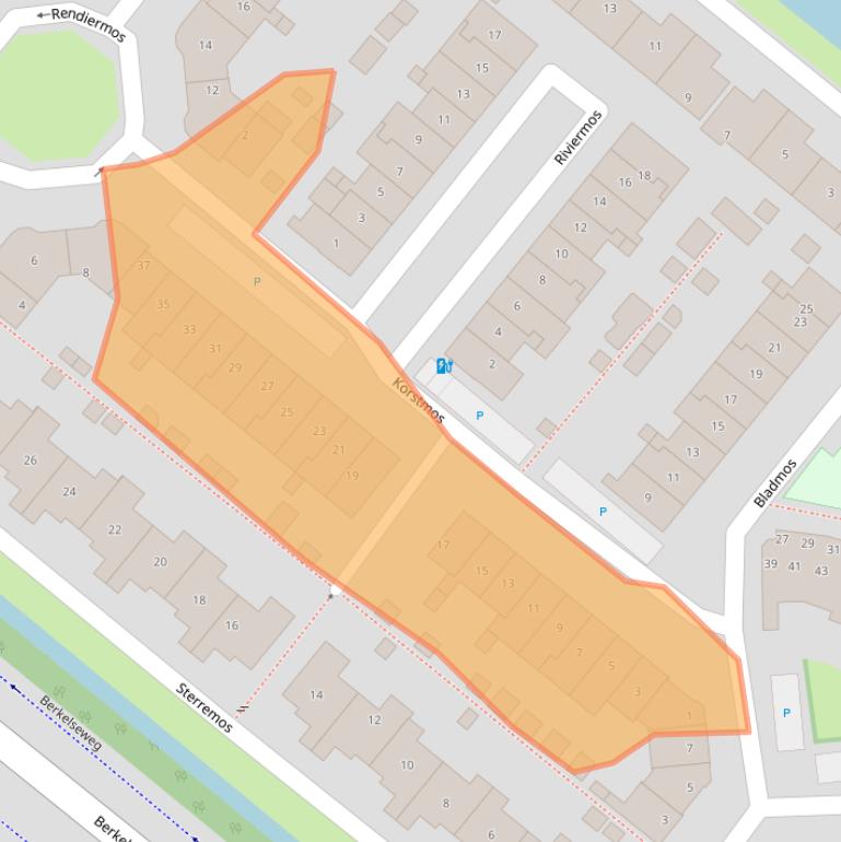 Kaart van postcodegebied 2661ML.