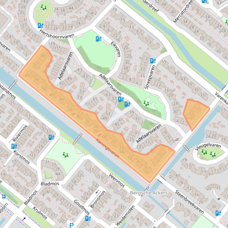 Kaart van postcodegebied 2661PB.