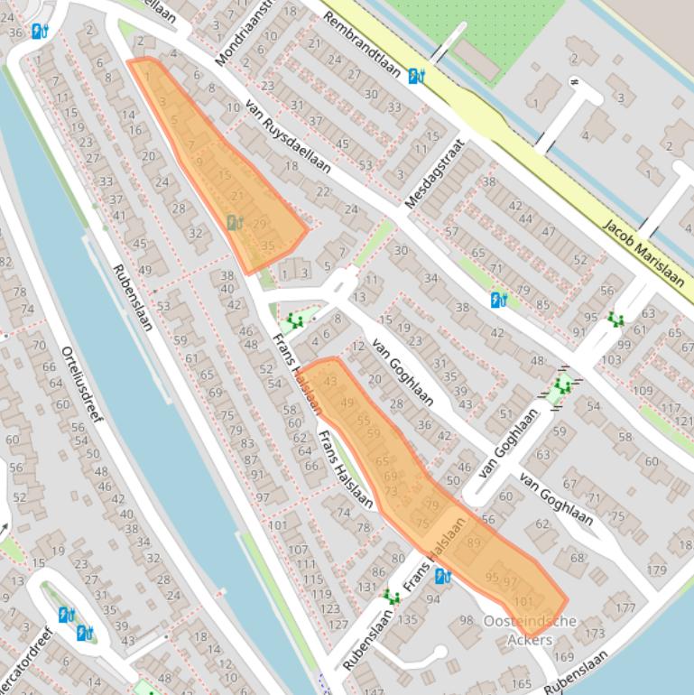 Kaart van postcodegebied 2661RZ.