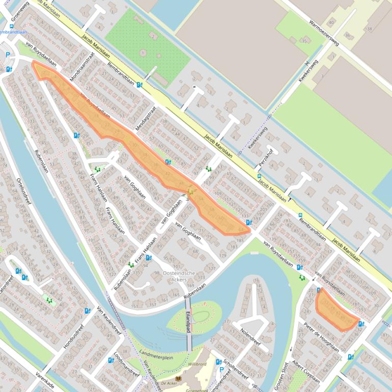 Kaart van postcodegebied 2661SE.